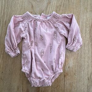 Newborn, Carter's Blush Leaf Print Bodysuit